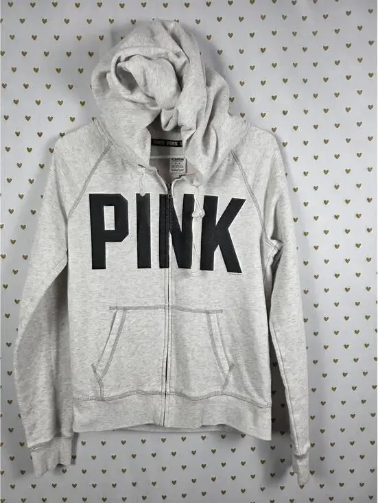 Victorias Secret Pink NYC Bling Statue Of Liberty New Yorg Full zip Hoodie Med - Picture 2 of 6